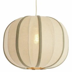 Light en Living Hanglamp Ø40x30 cm ESMIRIA naturel+olijfgroen Online