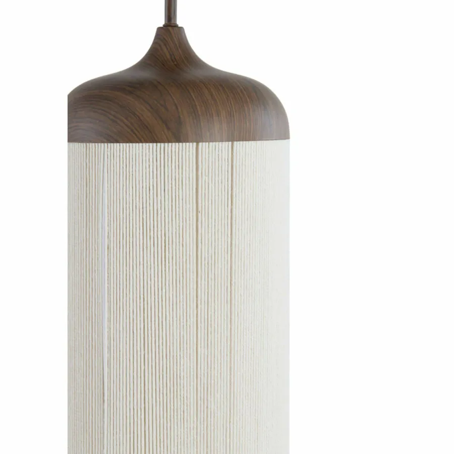 Light en Living Hanglamp 3L 90x22x32 cm DANIA hout print d bruin+touw crème Online