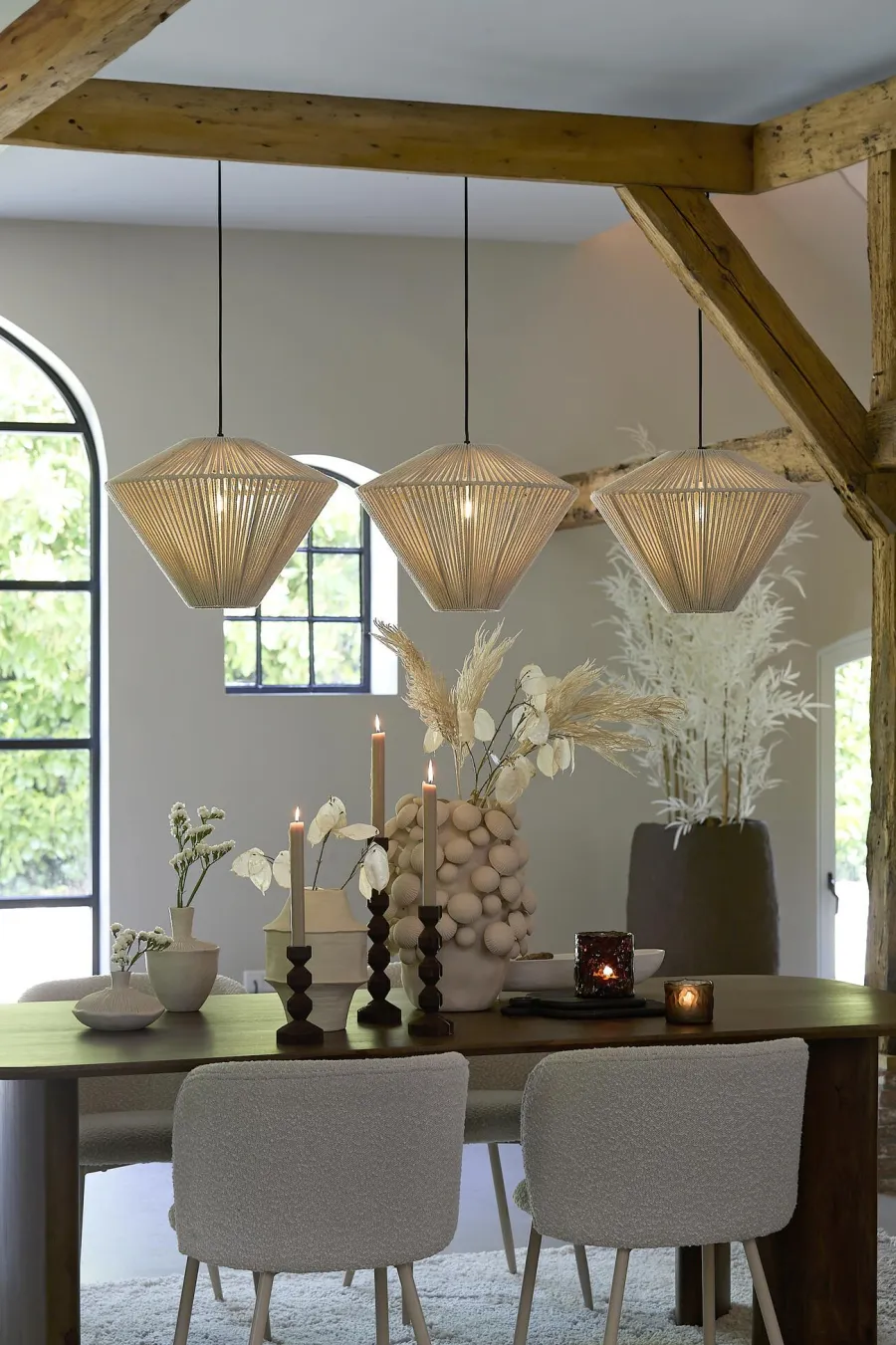 Light en Living Hanglamp 3L 120x42x130 cm FELIDA crème New