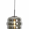 Light en Living Hanglamp MISTY glas smoke+mat zwart - 2 maten Discount