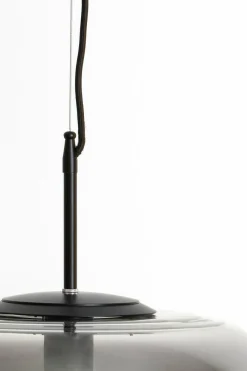 Light en Living Hanglamp MISTY glas smoke+mat zwart - 2 maten Discount