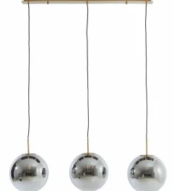 Light en Living Hanglamp 3L 120x30x30 cm MEDINA glas smoke+goud New