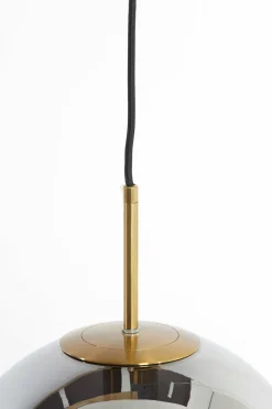 Light en Living Hanglamp 3L 120x30x30 cm MEDINA glas smoke+goud New