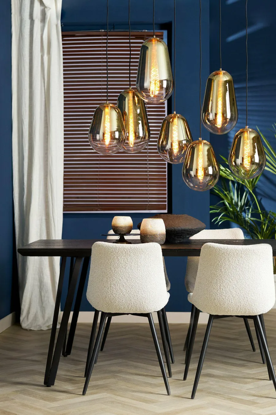 Light en Living Hanglamp 7L 100x35x69 cm MAEVE glas goud-helder+goud Best