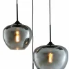 Light en Living Hanglamp 3L Ø40x160 cm MAYSON mat zwart+glas smoke Hot