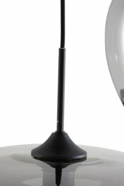 Light en Living Hanglamp 3L Ø40x160 cm MAYSON mat zwart+glas smoke Hot