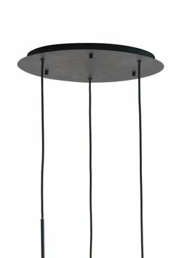 Light en Living Hanglamp 3L Ø40x160 cm MAYSON mat zwart+glas smoke Hot