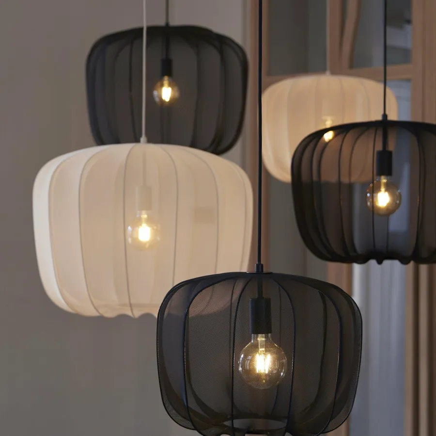 Light en Living Hanglamp Ø60x45 cm PLUMERIA zwart Outlet
