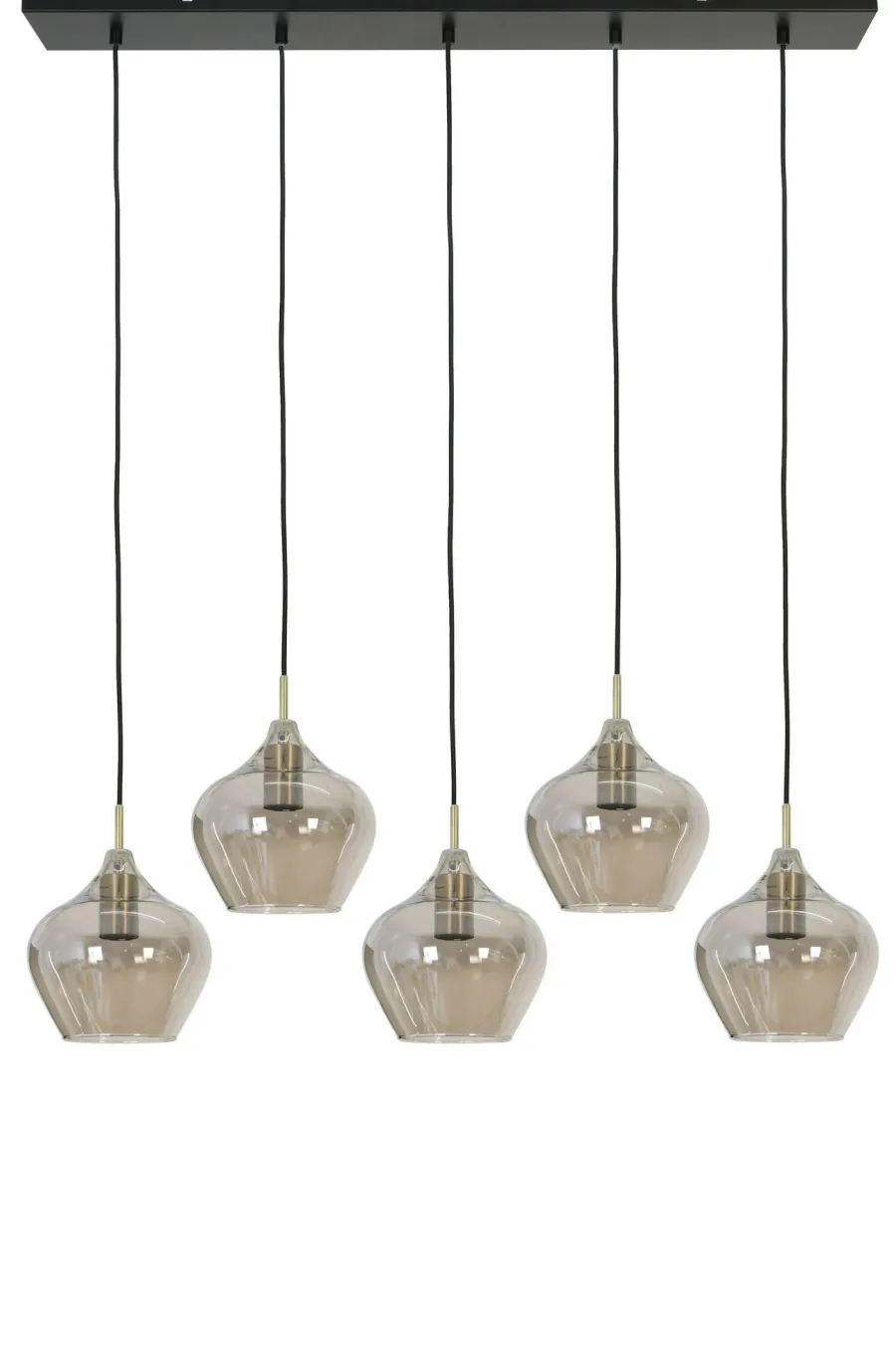 Light en Living Hanglamp 5L 104x20x120 cm RAKEL antiek brons+smoke Clearance
