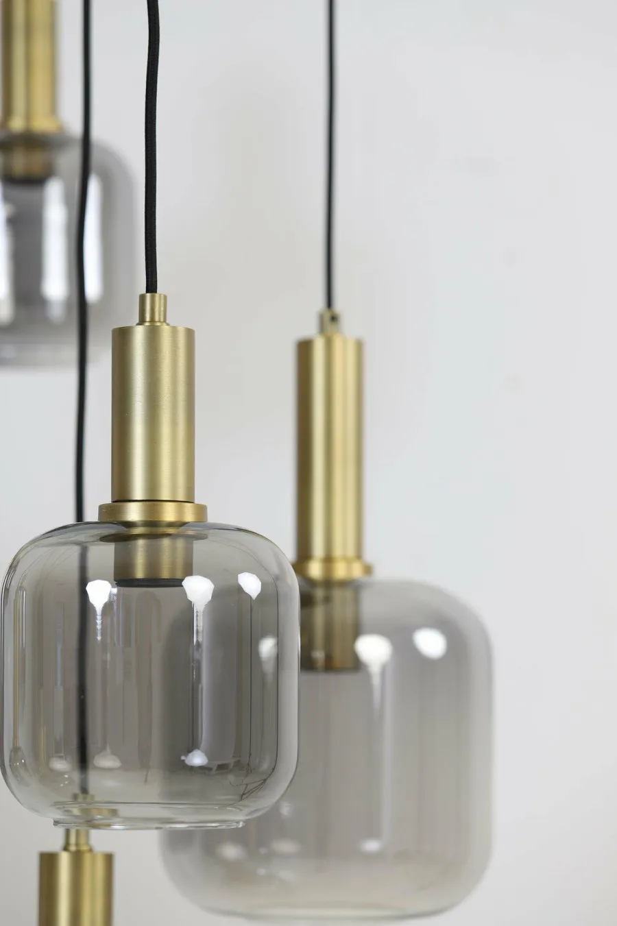 Light en Living Hanglamp 5L Ø66x80 cm LEKAR antiek brons+smoke glas Hot