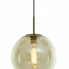 Light en Living Hanglamp Medina antiek brons + glas amber - 2 maten
