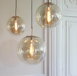 Light en Living Hanglamp Medina antiek brons + glas amber - 2 maten