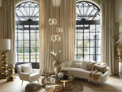Light en Living Hanglamp Medina antiek brons + glas amber - 2 maten