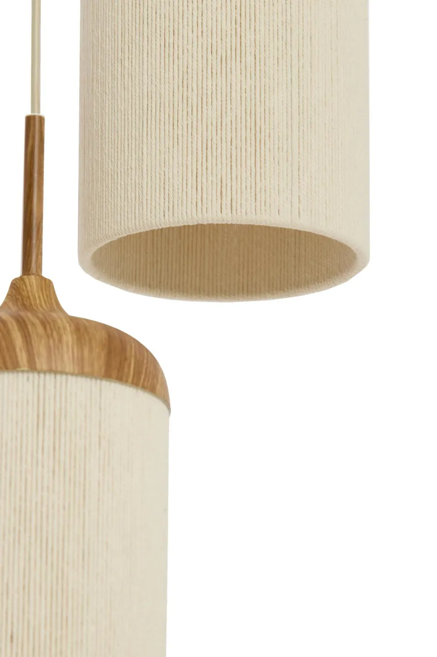Light en Living Hanglamp 3L Ø35x32 cm DANIALO hout print naturel+touw crème Sale