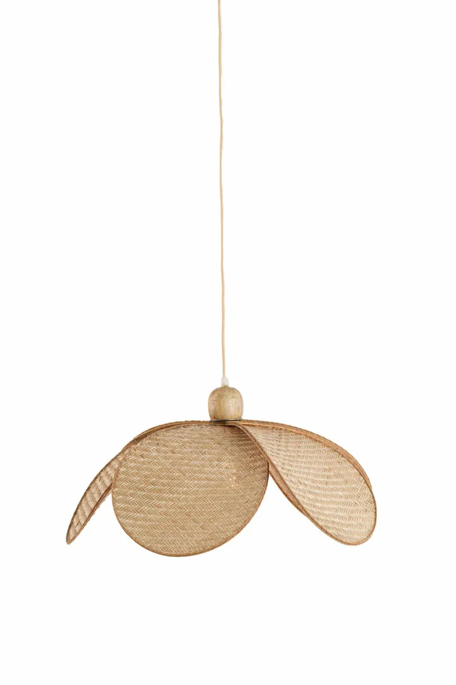 Light en Living Hanglamp Ø48x29 cm LAVRIO webbing naturel+hout Clearance