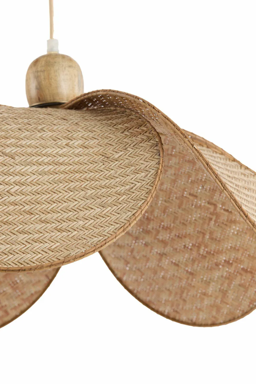Light en Living Hanglamp Ø48x29 cm LAVRIO webbing naturel+hout Clearance
