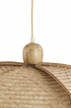 Light en Living Hanglamp Ø48x29 cm LAVRIO webbing naturel+hout Clearance