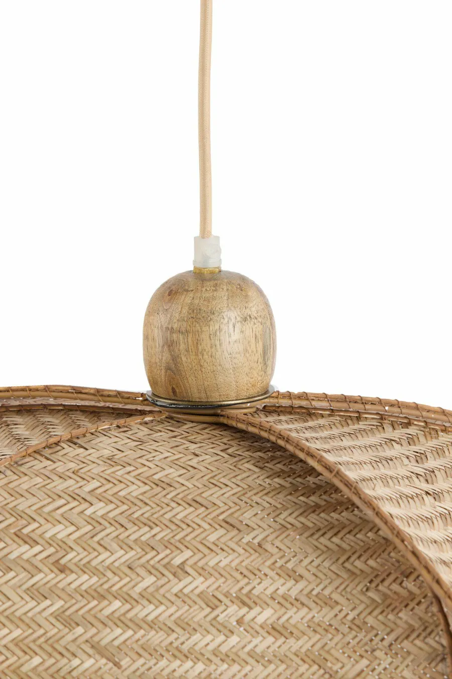 Light en Living Hanglamp Ø48x29 cm LAVRIO webbing naturel+hout Clearance