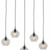 Light en Living Hanglamp 5L 104x20x120 cm RAKEL mat zwart+helder New