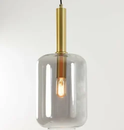 Light en Living Hanglamp Ø22x52 cm LEKAR antiek brons+smoke glas Online