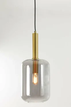 Light en Living Hanglamp Ø22x52 cm LEKAR antiek brons+smoke glas Online