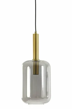 Light en Living Hanglamp Ø22x52 cm LEKAR antiek brons+smoke glas Online