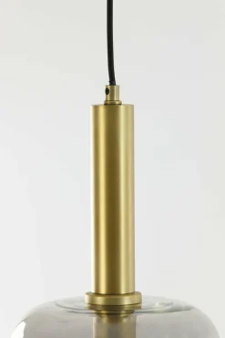 Light en Living Hanglamp Ø22x52 cm LEKAR antiek brons+smoke glas Online