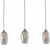 Light en Living Hanglamp 3L 100x16,5x32 cm LUKARO antiek brons+glas smoke