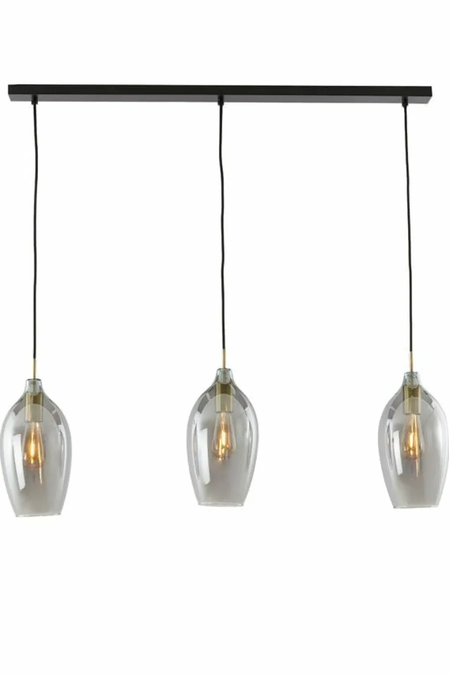 Light en Living Hanglamp 3L 100x16,5x32 cm LUKARO antiek brons+glas smoke