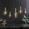 Light en Living Hanglamp 5L 110x22x32 cm LEKAR antiek brons+smoke glas Best