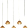 Light en Living Hanglamp 5L 104x19x14 cm BISHO glas bruin+zand Discount