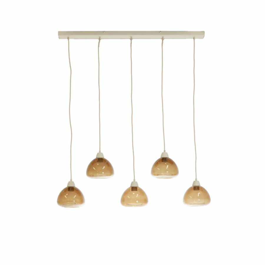 Light en Living Hanglamp 5L 104x19x14 cm BISHO glas bruin+zand Discount