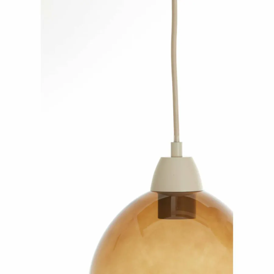 Light en Living Hanglamp 5L 104x19x14 cm BISHO glas bruin+zand Discount
