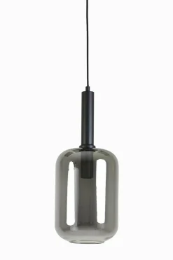 Light en Living Hanglamp Ø22x52 cm LEKAR zwart+smoke glas Online