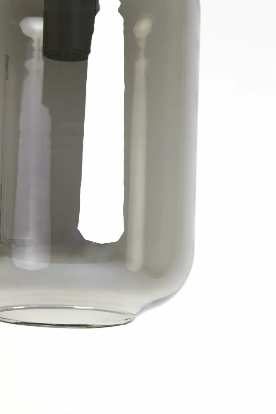 Light en Living Hanglamp Ø22x52 cm LEKAR zwart+smoke glas Online