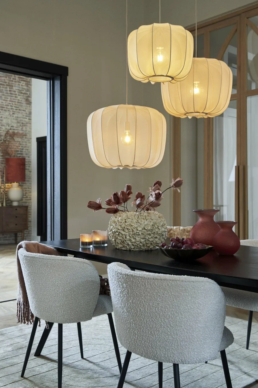 Light en Living Hanglamp Ø60x45 cm PLUMERIA zand