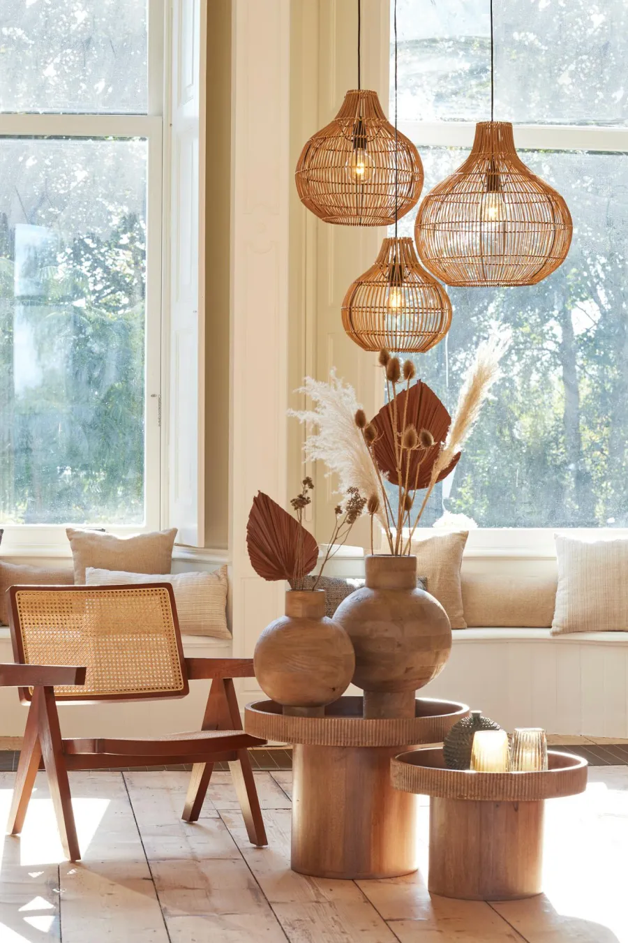 Light en Living Hanglamp Ø30x31,5 cm PACINO rotan donker bruin Hot