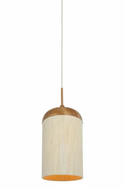 Light en Living Hanglamp Ø27,5x52 cm DANIA hout print naturel+touw crème Discount