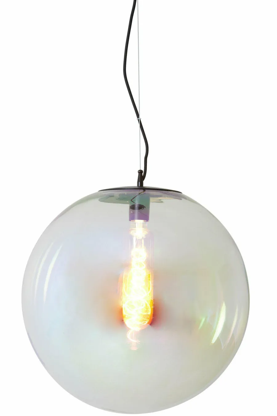 Light en Living Hanglamp MEDINA glas rainbow+zwart - 3 afmetingen Sale