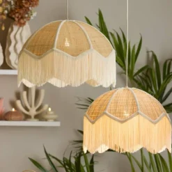 Light en Living Hanglamp Ø50x38 cm MALACIA raffia naturel+crème Online