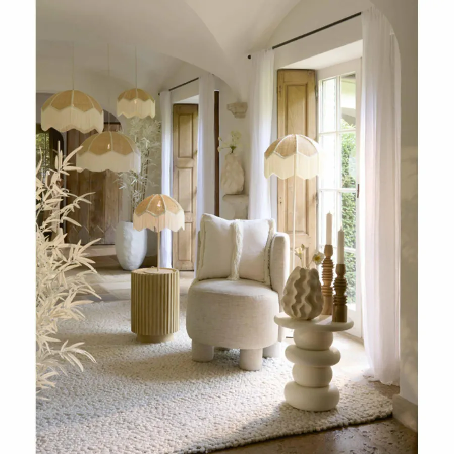Light en Living Hanglamp Ø50x38 cm MALACIA raffia naturel+crème Online
