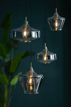 Light en Living Hanglamp Ø30x30 cm SOLLY antiek brons+smoke glas Outlet