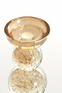 Light en Living Kaarsenhouder Ø9,5x34 cm ITINGA glas bubbel amber Best