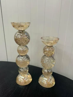 Light en Living Kaarsenhouder Ø9,5x34 cm ITINGA glas bubbel amber Best