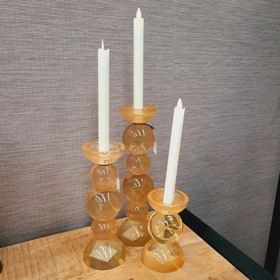Light en Living Kaarsenhouder Ø10x26,5 cm ITINGA glas melk amber Outlet