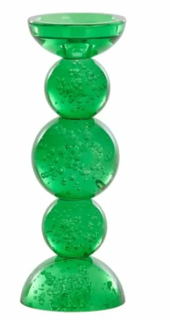Light en Living Kaarsenhouder Ø10x26,5 cm ITINGA glas bubbel groen Clearance