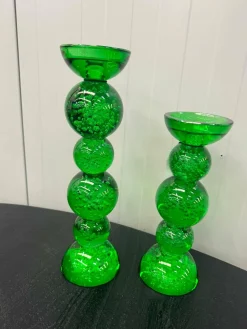 Light en Living Kaarsenhouder Ø10x26,5 cm ITINGA glas bubbel groen Clearance