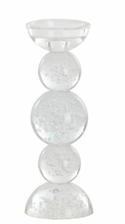 Light en Living Kaarsenhouder Ø10x26,5 cm ITINGA glas bubbel helder