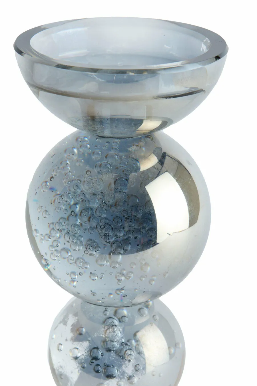 Light en Living Kaarsenhouder Ø10x26,5 cm ITINGA glas bubbel smoke Discount