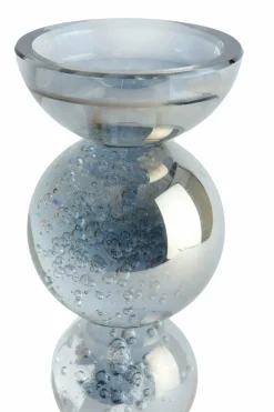 Light en Living Kaarsenhouder Ø9,5x34 cm ITINGA glas bubbel smoke Hot